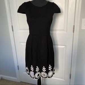4.collective Kate Embroider Cap Sleeve Black Dress